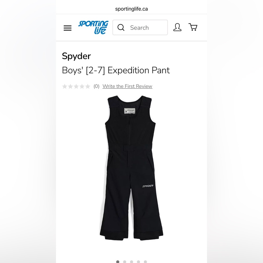 Spyder Boys' Black Expedition Bib Pants